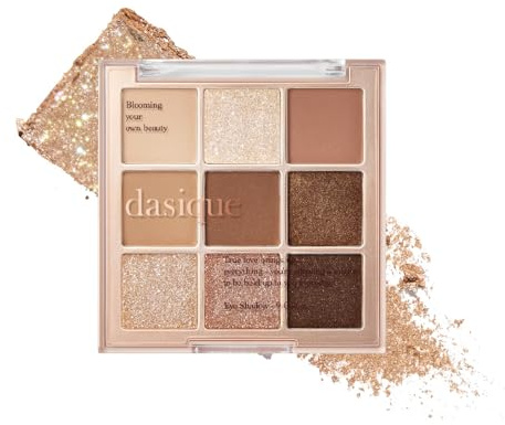 dasique Palette d'ombres n° 01 Sugar Brownie I Cruelty Free I 9 nuances mélangables aux finitions lisses, mates et scintillantes avec de belles perles