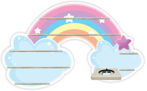 Farbklecks-Collection Musikboxregal Regenbogenwolke- passend für Toniebox - Regal mit Platz für Box sowie 40-45 Figuren