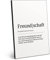 ARTFAVES® Worterklärung Freundschaft | Definition Bild schwarz-Weiss als Geschenk | Holzschild mit Spruch zum Thema Freundschaft/Dankbarkeit