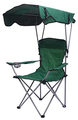Yadlan Strandstuhl Klappbar Leicht Klein, Campingstuhl mit Hoher Lehne, Angelstuhl Karpfenstuhl, Camping-StüHle mit Schirm Faltstuhl Wetterfest, Erweitern Campingsessel XXL 150 Kg Belastbar Grün