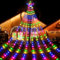 BELLALICHT Lichterkette Außen Innen, 3,5M Höhe 8 Girlanden 298 LEDs Weihnachtsbeleuchtung Christbaumbeleuchtung mit Stern 8 Modi Überwurflichterkette - Buntlicht