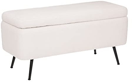 Atmosphera - Truhenbank Aurora - Holz und Metall - weiß - 100x40 cm - Weiß