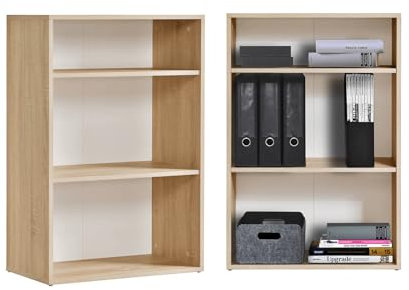 mokebo® Bücherregal Schwarz BZW. Anthrazit aus Holz 'Der Bücherwurm', Schuhregal, Holzregal, Aktenregal, Standregal fürs Wohnzimmer, Büro, Kinderzimmer, Regal klein für die Wand, 60cm Breite