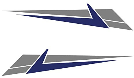 Gesar Adesivo per camper - Strisce Adesive per Camper - Adesivi Decorativi per Ambedue le Fiancate - Accessori per camper - Adesivi per camper - Decalcomanie per Camperisti in Vinile (Grigio - Blu)