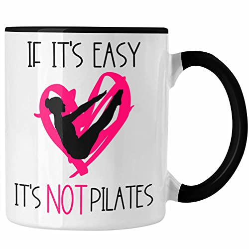 Trendation - Lustige Pilates-Lehrerin Tasse Geschenk für Pilates-Liebhaberinnen (Schwarz)