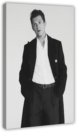 DEZARO Poster auf Leinwand, Motiv Tom Holland, Schlafzimmer, Dekoration, Sport, Landschaft, Büro, Raumdekoration, Geschenk, Rahmen-Stil, 60 x 90 cm
