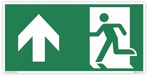 Schild Rettungszeichen 150x300mm - DIN EN ISO 7010 - ASR A1.3 - Fluchtweg 15x30cm für Innen und Aussen - PVC Aufkleber - selbstklebend (1, Rettungsweg geradeaus)