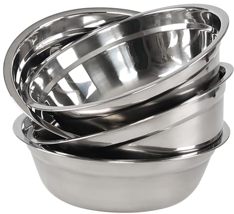 Xyskin Mixing Bowl Set of 4, Stainless Steel Nesting Bowls for Kitchen Baking Serving