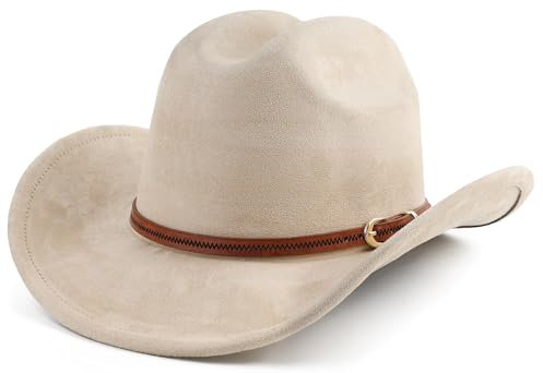Pro Celia Cowboyhut für Damen und Herren, breite Krempe, Westernhut, Beige, Einheitsgr��e