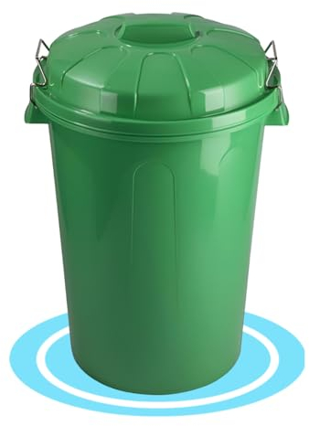 Dekohome Poubelle verte 100 l de capacité avec couvercle. Fabriquée en plastique résistant, idéale pour le stockage des ordures pour la maison, le bureau ou l'industrie - Vert
