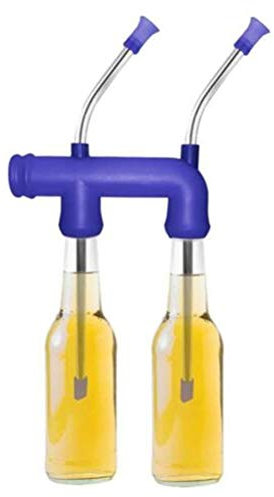 Double Beer Snorkel Beer Dispenser for College Parties Birthdays Christmas New Year Party (Blue)