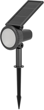 EGLO LED Solarlampe außen Sambuco, Außenlampe mit Erdspieß, Solar Gartenstrahler steuerbar per Fernbedienung, Gartenspot aus Kunststoff in Schwarz, warmweiß, RGB, IP44