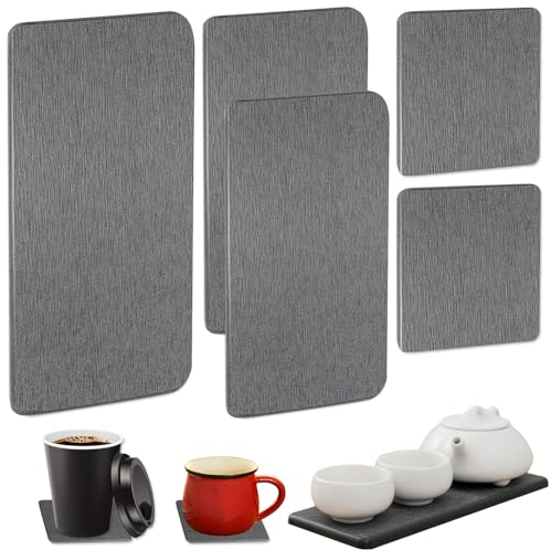 5 Stück Wasserabsorbierender Stein, Drying Stone, Diatomite, Seifenschale Stein, Stone Drying Tray Wasser Absorbieren und Entfeuchten, Geruch Zersetzen für Handseife, Becher, Zahnbürsten, Seifen, Grau