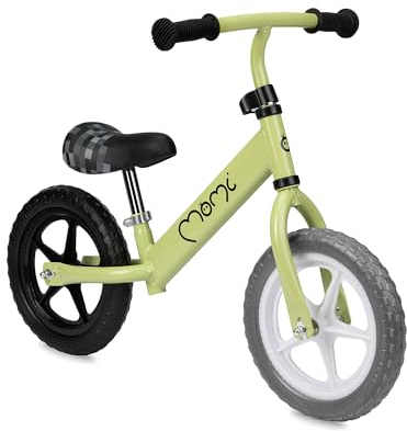 MoMi Fleet Kinderlaufrad für Mädchen und Jungen ab 3 Jahren (max. Körpergewicht 25 kg), Laufrad mit leichtem Metallrahmen 2,35 kg, Sattelhöhe verstellbar, pannensichere Eva-Räder 12‘‘.