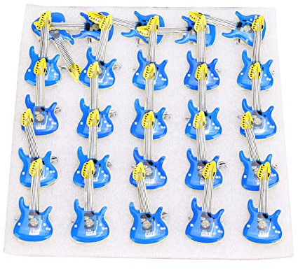 MOUMOUTEN 25 pièces LED guitare et ensemble de broches animaux, épingles de fête, accessoires lumineux, décor festif, cadeaux uniques (blue guitar)