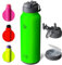 BOTTLE BOTTLE Sports Water Bottle, Stainless Steel, Thermal Flask with Straw and Pill Holder, 1.2 L, Lime Green
