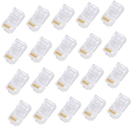 Artibetter 1000pcs 8 Network Cable Plug Cat6 Crimp Connector Cat5 Cable Ends Ethernet Cable Crimp Connectors Network Cable Modular Plug Network Cable Terminal Cat5e Network Connector White