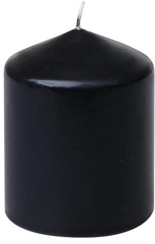 Steinhart Kerzen Stumpenkerzen Schwarz 100/77 mm, 4 Stück, Unparfümiert