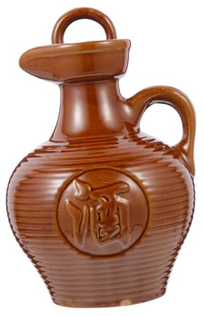 Amosfun Cerámica Tradicional Jarra Para Vino Recipiente Portátil Duradero Para Uso Cocina y Restaurante Elegante Recipiente Para Sangría