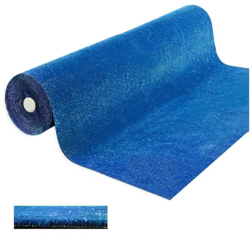 emmevi Herbe Synthétique Bleu 7mm Décoratif Maison Magasin Jardin Tapis Pelouse Synthétique Gazon 2x10 Mt