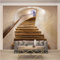 WYXWZ Papier Peint Panoramique Trompe l'oeil 3d Photo Mural Intissé Wallpaper Motifs de Fond d'écran pour Salon, Chambre, TV Fond, Bureaux L 200 x 140cm (Largeur x Hauteur) Escalier