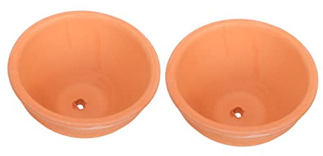 ANDRESLAD Rote Keramik-blumentöpfe Terrakotta-pflanzschale Für Den Außenbereich Pflanzbecken Aus Ton Mit Gewinde Stabiler Blumenbehälter