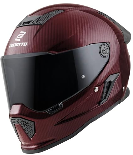 Bogotto Rapto Carbon Helm, Rot, Größe L | Pinlock vorbereitet
