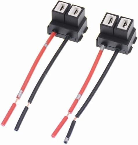 H7 Ceramic Headlight Socket Adapter - 2 Pin Pre-Wired Connector Pigtail for Car LED/Halogen Fog Light Bulb Holder