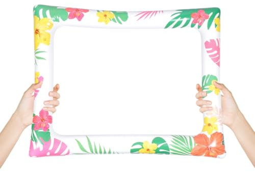 FOMIYES Hawaii Fotorahmen aufblasbar Fotorequisite Strandparty PVC Grosser Bilderrahmen Fuer Sommer Luau Party Poolparty Dekoration Tropische Selfie Fotobox Requisiten
