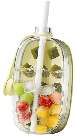 Jvjggag Taza para hacer hielo, recipiente portátil reutilizable 2 en 1, botella para hacer hielo, para alimentos más fríos, hogar, cóctel, agua, whisky, café