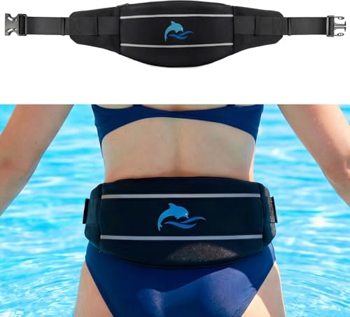 YOTAN Schwimmgürtel für Erwachsene, Verstellbarer Aqua Jogging Gürtel | 3-teiligem Design, Reflektierenden Streifen und Reißverschlusstasche für Wassergymnastik und Schwimmtraining
