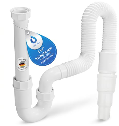 AQUADE Universal 1 1/4 x 32/40/50 mm Siphon Waschbecken Geruchsverschluss