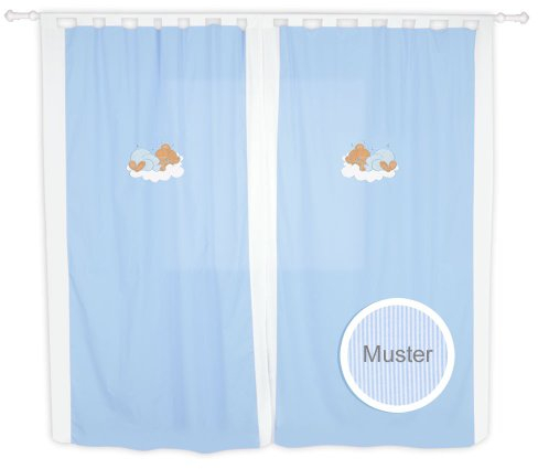 Kinderzimmer Gardinen/Vorhänge von Sleeping Bear, 140 x 230 cm, Farbe:Blau