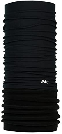 P.A.C. Fleece Total Black Multifunktionstuch - Schlauchtuch, Halstuch, Schal, Kopftuch, 8 Anwendungsmöglichkeiten