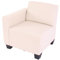 Modular Seitenteil Links, Sessel mit Armlehne Lyon, Kunstleder - Creme