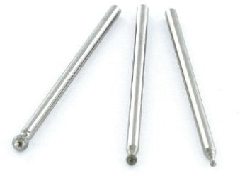 Rotacraft Round Diamond Burs, Pack of 3, Silver