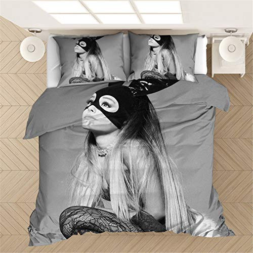 Goplnma-Ariana Grande Bettwäsche-Set,Sänger Ariana Grande 3D-Digitaldruck Bettbezug Mit Kissenbezug,Mikrofaser,Mehrfarbig (200×200cm,5)