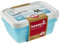 keeeper Tiefkühldosenset 3-teilig, Wiederbeschreibbarer Deckel, 3 x 1,25 l, 20,5 x 15,5 x 6,5 cm, Mia Polar, Eisblau Transparent