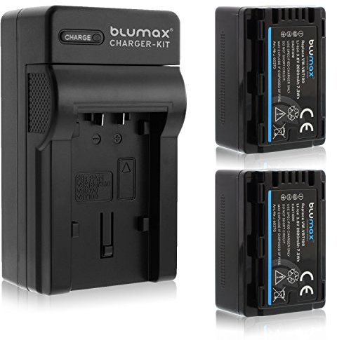 2X Blumax ersetzt VW-VBT190 2020mAh + Ladegerät VW-VBT190 | kompatibel mit diversen Panasonic Kameramodellen