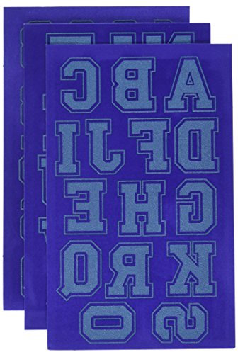 Dritz Fabric Soft Flock Iron-On Letters and Numbers 1.75-inch Collegiate-Royal Blue