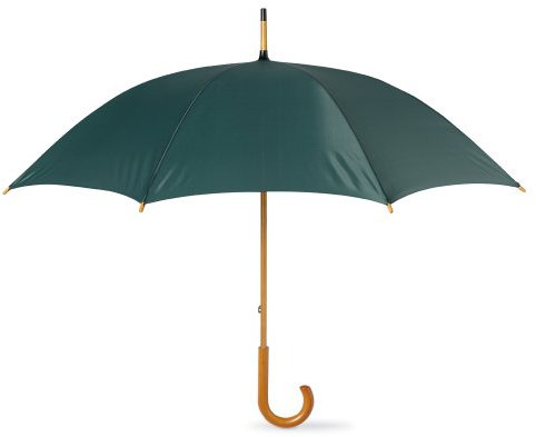 eBuyGB Wooden Crook Handle Large Umbrella Classic Manual Opening Rainproof for Men and Women Umbrella Windproof Strong - Green 41.5 Inch / 105cm Span 90cm Length