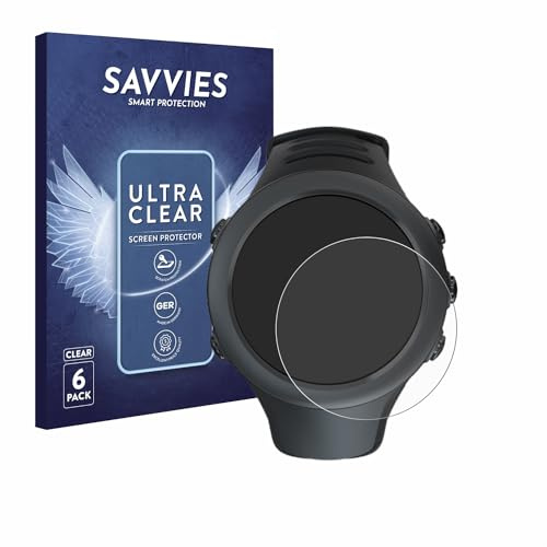 savvies Protector Pantalla para Suunto Ambit3 Sport Black/Vertical 6 Unidades - Película Ultra Transparente
