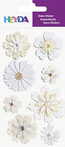 HEYDA Sticker Mix Blumen weiß