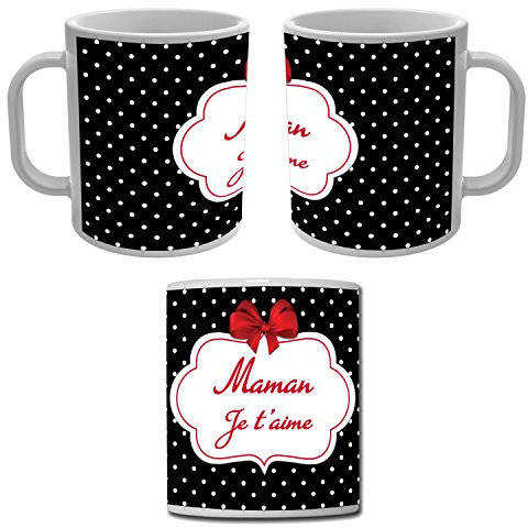 YONACREA - Mug Tasse - Maman je t'aime style rétro boudoir
