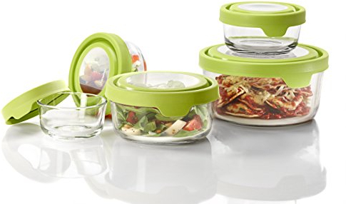 Anchor Hocking 12207ECOM Glass Food Storage Container Set, Green