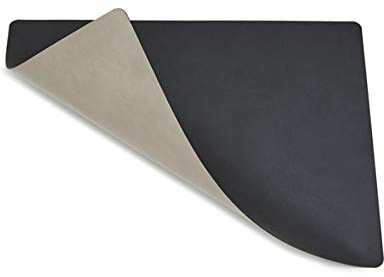 LindDNA Tischset Square Double Leder Anthrazit-Light Grey, Maße: 45cm x 35cm x 0,2cm, 982861