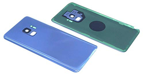 Handywest Kompatibel für Samsung Galaxy S9 SM-G960F Blau Akkudeckel Backcover Rückseite inkl Kleber Rückschale Hosing Cover inkl Kamera Camera Glas Mit Klebefolie Streifen Adhesive