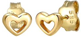 Elli Ohrringe Damen Ohrstecker Herz Love Fein Symbol in 585 Gelbgold