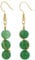 Nupuyai Green Aventurine 3 Beads Wire Wrap Vintage Drop Earrings for Women, Healing Crystal Stone Dangel Earrings for Wedding Party, 51mm