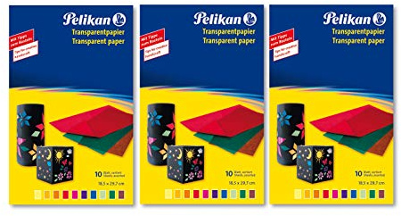 Pelikan 137943 - Transparentpapier, 10 Blatt (3, Transparentpapier | farbig)